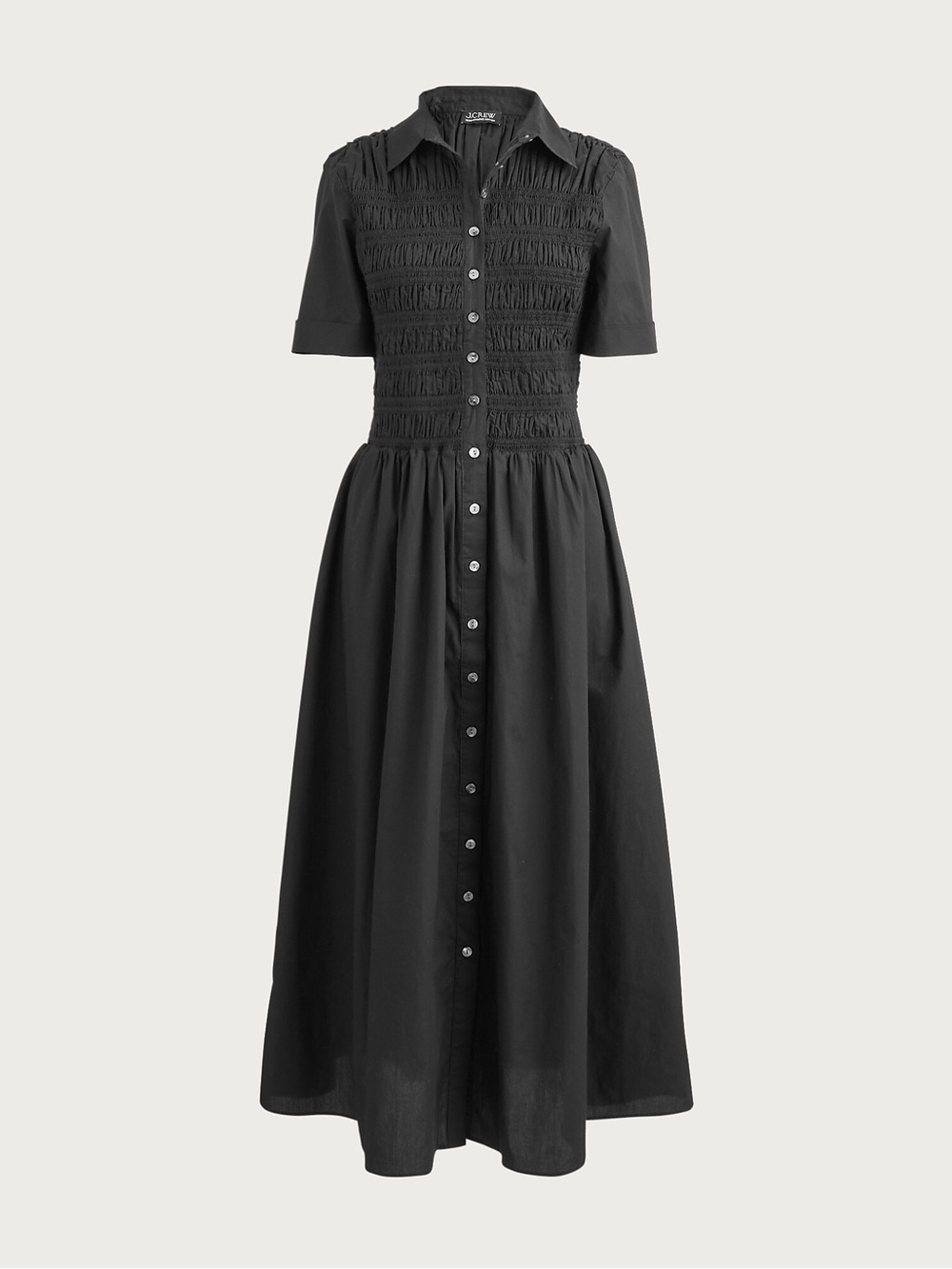 J. Crew Elsie shirt-dress in cotton poplin in Black Size Medium